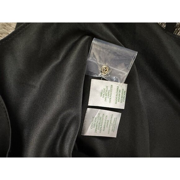 Lilly Pulitzer Francis Silk Dress In Onyx Leopard Metallic Black Size L New $248 - Picture 7 of 14
